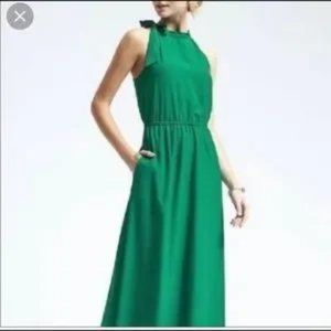 Banana Republic Tie Neck Maxi Dress